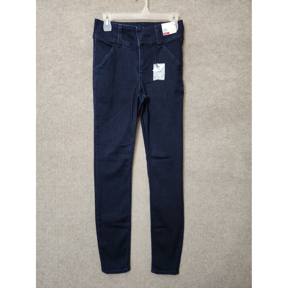 Express Denim Perfect Legging Jeans Womens 2 Blue Dark Wash Stretch + NEW